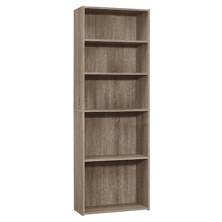 Monarch Specialties Bookshelf, Bookcase, 6 Tier, 72"H, Office, Bedroom, Laminate, Brown, Transitional I 7468